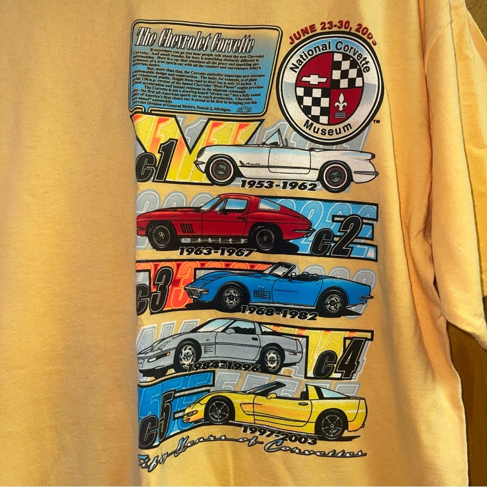 Comfort Colors National Corvette Museum T-shirt Unisex Large Orange - Picture 2 of 6